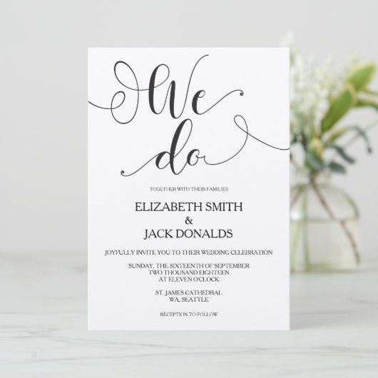 Rustic We Do Faire-part de mariage Card - Calligra (Debout devant)