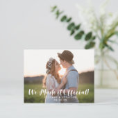 Rustic We hebben het officieel aangekondigd Briefkaart (Staand voorkant)