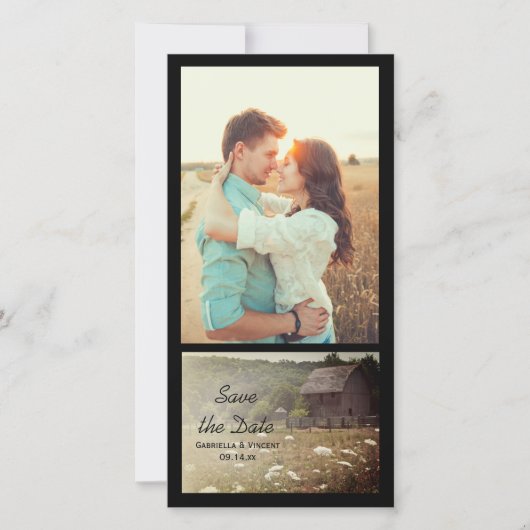 Rustic Weathered Barn Ranch Wedding Save the Date (Voorkant)