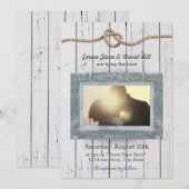 Rustic Weathered Wood Background Foto Weddenschap Kaart (Voorkant / Achterkant)