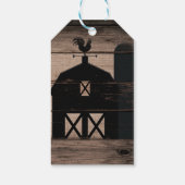 Rustic Weathered Wood Black Barn Country Wedding Cadeaulabel (Achterkant)