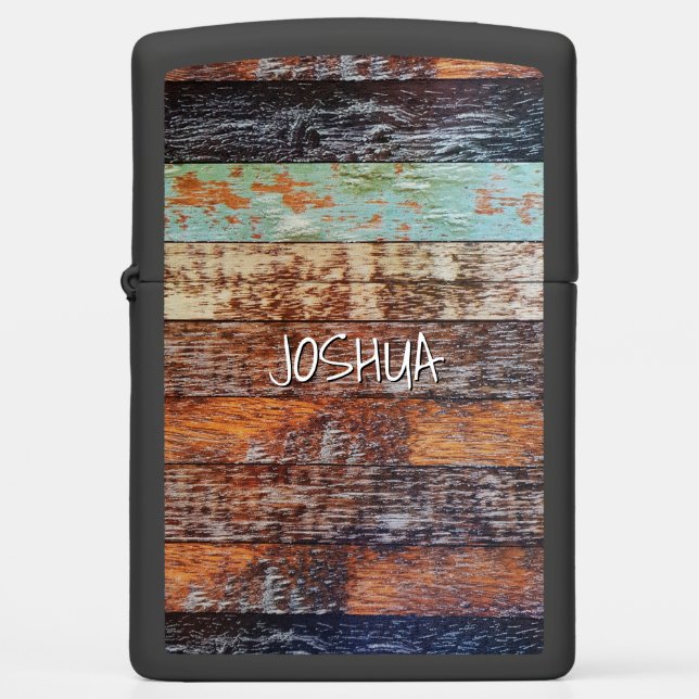 Rustic Weathered Wood Plants Custom Name (Voorkant)