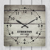 Rustic Weathered Wood Style Acrylic Clock Vierkante Klok