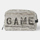 Rustic Weathered Wooden GAME woord Toilettasje (Achterkant)
