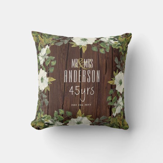 RUSTIC Weddenschap Jubileum ENIG Mijlstbloemen Kussen (Voorkant)