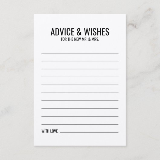 Rustic Wedding Advice en Wishes Kaart (Voorkant)