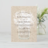 Rustic Wedding Baby's Breath Mason Jar Kaart (Staand voorkant)