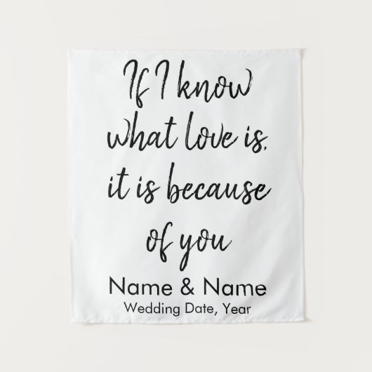 Rustic Wedding Back drop voor ontvangst op een bud Wandkleed (Voorkant)