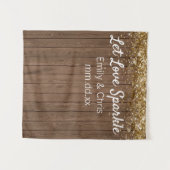 Rustic Wedding Backdrop, Wood Sparkle Photo Booth Wandkleed (Voorkant (horizontaal))
