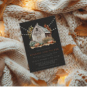 Rustic Wedding Barn Floral String Lights Kaart