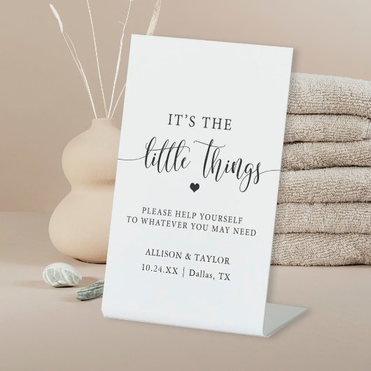 Rustic Wedding Bathroom Basket Reclamebord Met Voetstuk