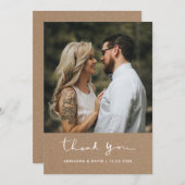 Rustic Wedding Bedankt Kraft Paper (Voorkant / Achterkant)