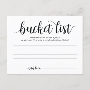 Rustic Wedding bucket list Card, Advice Card Kaart