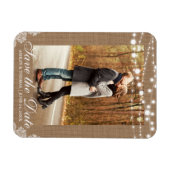 Rustic Wedding Burlap Lights Save the Date Magneet (Horizontaal)