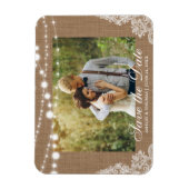 Rustic Wedding Burlap Lights Save the Date Magneet (Verticaal)