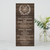 Rustic Wedding Ceremony Program Programma (Staand voorkant)