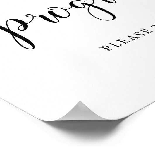 Rustic Wedding Ceremony Program Sign Poster (Hoek)