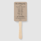 Rustic Wedding Ceremony Programme Brown Kraft Fan Handwaaier (Achterkant)