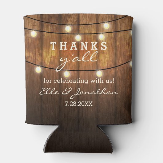 Rustic Wedding Country String Lights Bedankt Y Blikjeskoeler (Achterkant)