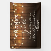 Rustic Wedding Country String Lights Bedankt Y Spandoek (Verticaal)