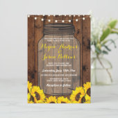 Rustic Wedding Day Jar Wood - Uitnodiging voor zon (Staand voorkant)