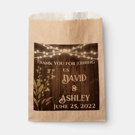 Rustic Wedding Favor Bags Bedankzakje (Voorkant)