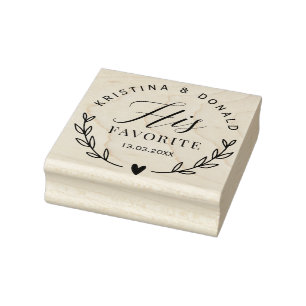 Rustic Wedding Favor z'n favoriete zelfinkende Sta Rubberstempel