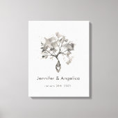 Rustic Wedding Fingerprint Tree Canvas Afdruk (Voorkant)