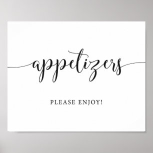 Rustic Wedding Food Buffet Appetizers Sign Poster