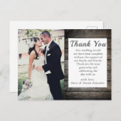 Rustic Wedding Foto Hartelijk dank Briefkaart (Voorkant / Achterkant)