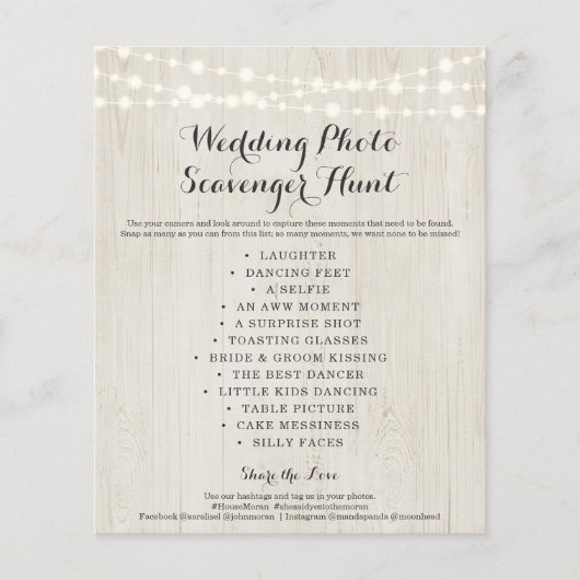 Rustic Wedding Foto Scavenger Hunt I Spy Game Fly Flyer (Voorkant)