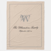 Rustic Wedding Gift Familie Achternaam Grafisch Mo Fleece Deken (Voorkant)
