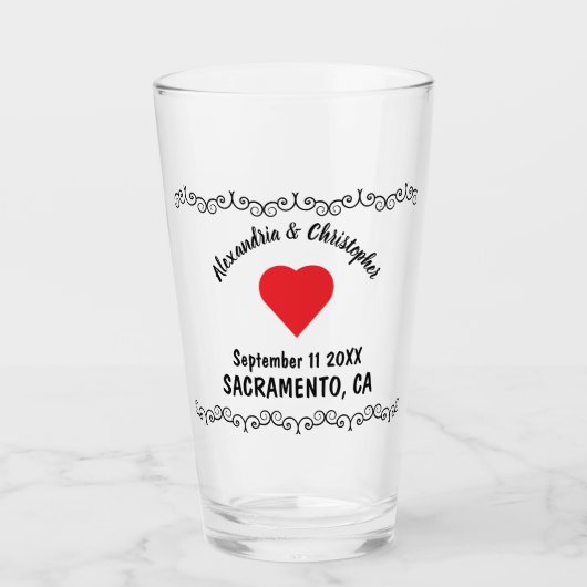 Rustic Wedding Glas (Voorkant)