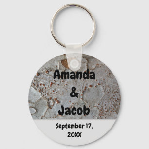 Rustic Wedding Guest Tree Bark Photo Favor Sleutelhanger