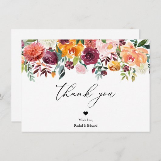 Rustic Wedding - Hartelijk dank Bedankkaart (Voorkant / Achterkant)