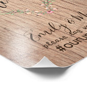 Rustic Wedding Hashtag — Houtharing Foto Afdruk (Hoek)