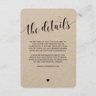 Rustic Wedding-informatiekaart Informatiekaartje