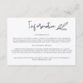 Rustic Wedding Information Invitation Insert Informatiekaartje (Voorkant)