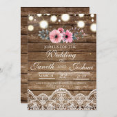 Rustic Wedding Invitation, Country Wedding Kaart (Voorkant / Achterkant)