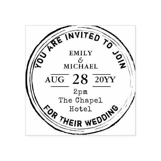 Rustic Wedding Invitation INK Stamp Trending 2018 Rubberstempel (Afrduk)