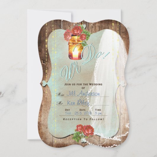 Rustic Wedding ~ Invitation Kaart (Voorkant)