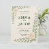 Rustic Wedding Invitation - Sage and Blush (Debout devant)