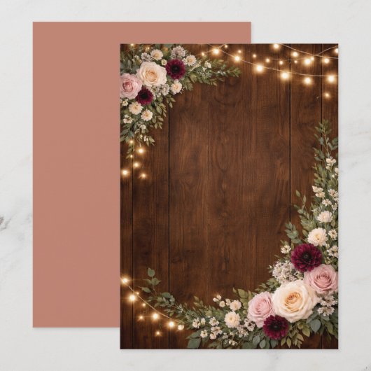 rustic wedding invitations  (Devant / Derrière)