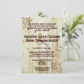 Rustic Wedding Invitations Barn Wood Kaart (Staand voorkant)