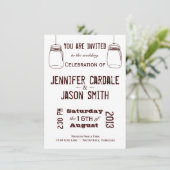 Rustic Wedding Invitations Country Mason Jars Kaart (Staand voorkant)