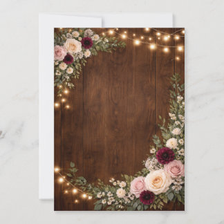 rustic wedding invitations  kaart