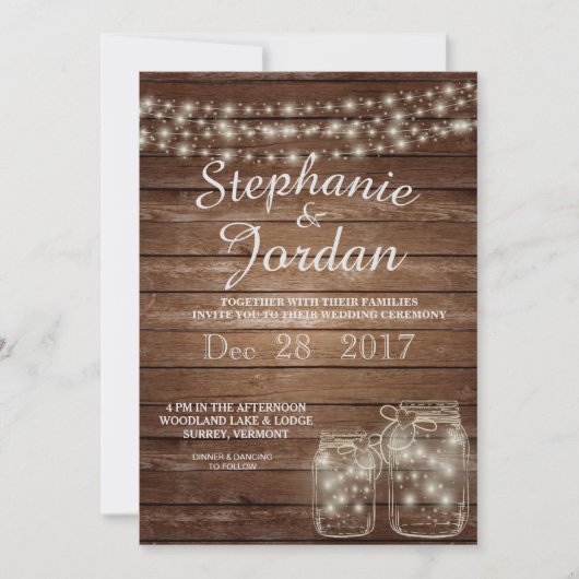 Rustic Wedding Invitations Kaart (Voorkant)