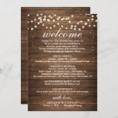 Rustic Wedding Itinerary - Wedding Welcome Letter Programma (Voorkant / Achterkant)