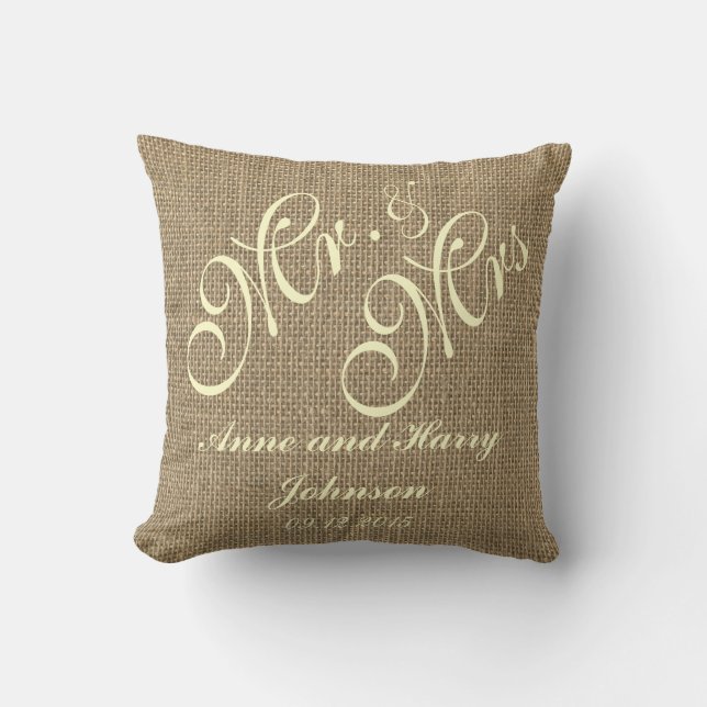 Rustic Wedding Keepomwille Sierkussen Monogram (Voorkant)