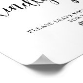 Rustic Wedding Kindly Sign Wishes Sign Poster (Hoek)